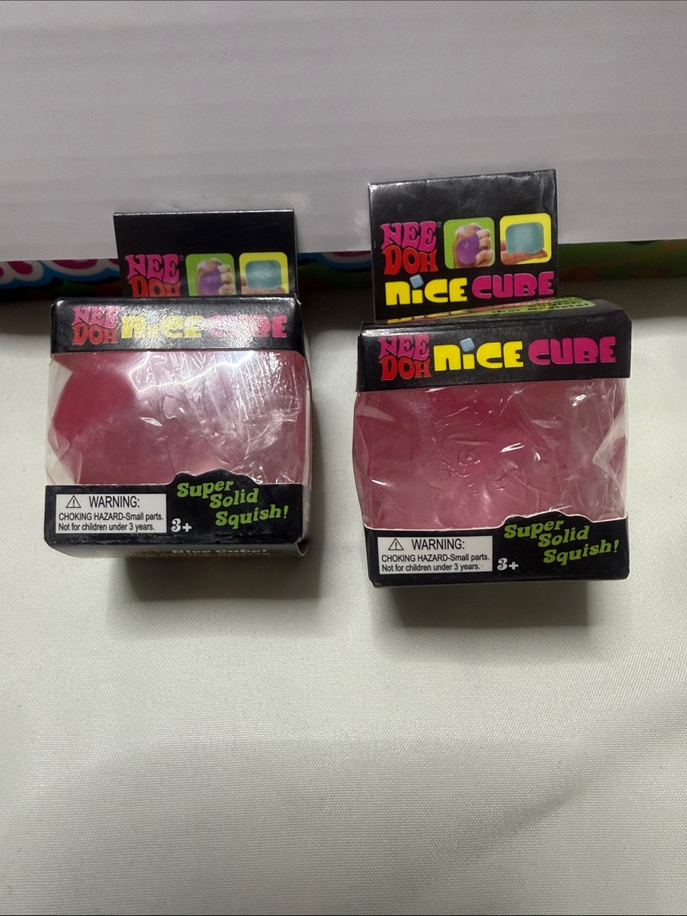 Sets of 2 NEE DOH Nice Cube Pink Stress Relief Squishy - 2 Pack